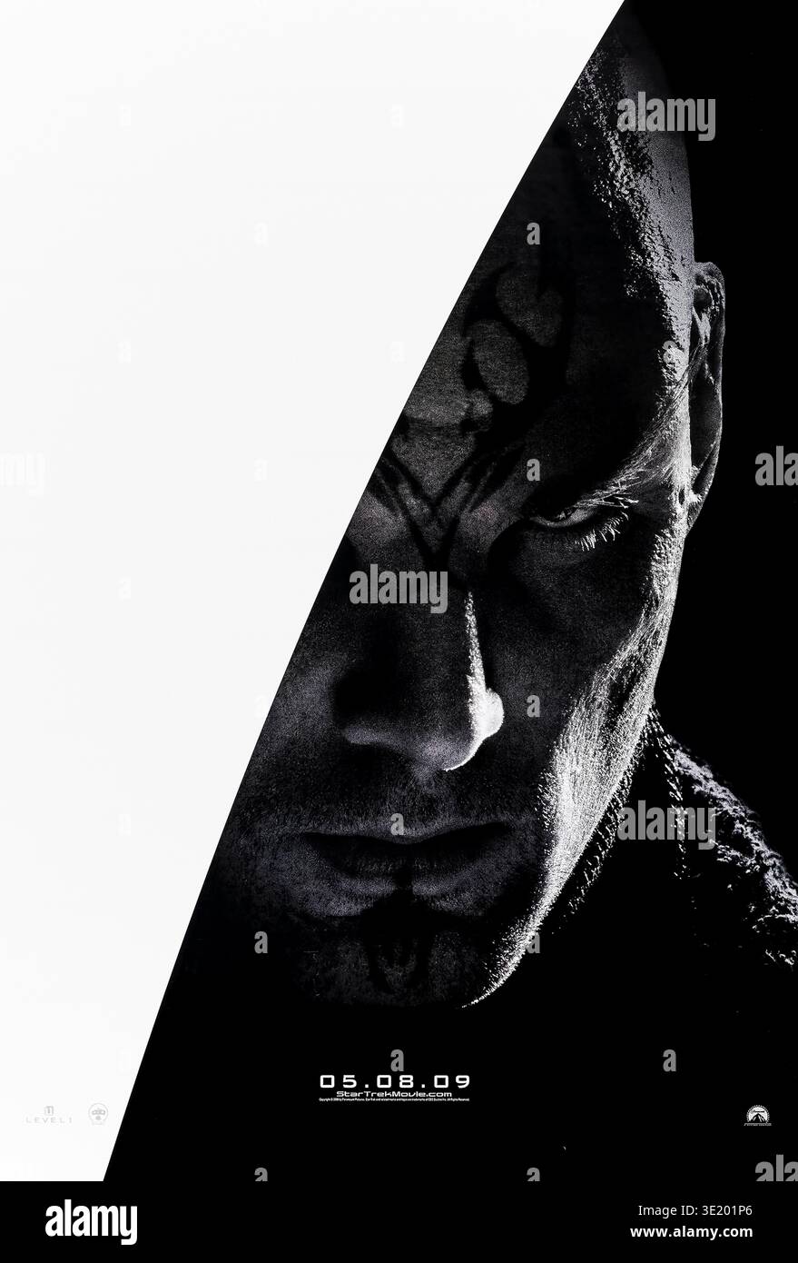 Star Trek (2009) directed by J.J. Abrams and starring Eric Bana as Nero, the scarred Romulan mining ship captain driven by grief to destroy the Federation using stolen future technology. Photograph of an original 2009 US character poster EDITORIAL USE ONLY. Credit: BFA / Paramount Pictures Stock Photo