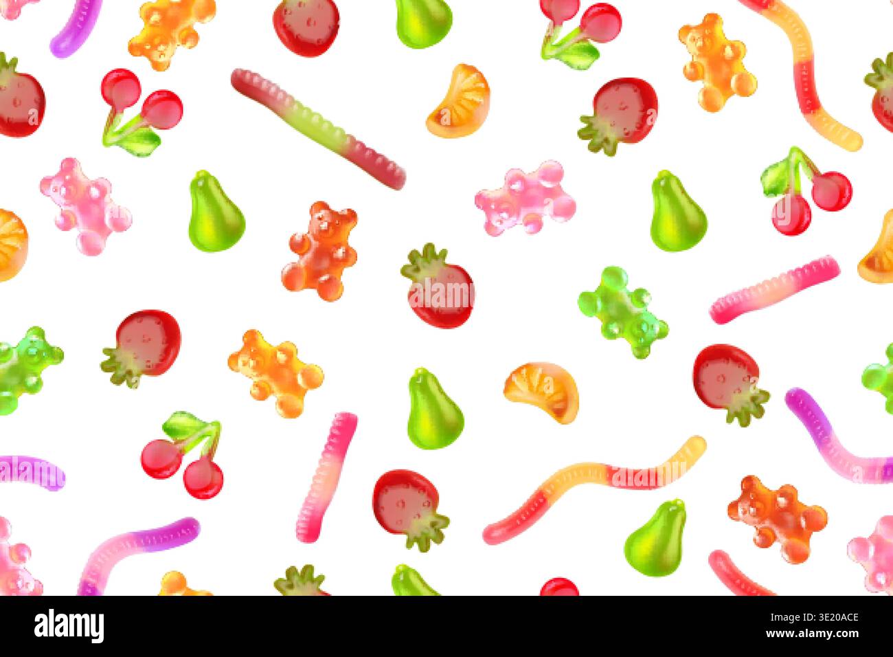 Jelly candy pattern realistic hi-res stock photography and images - Alamy