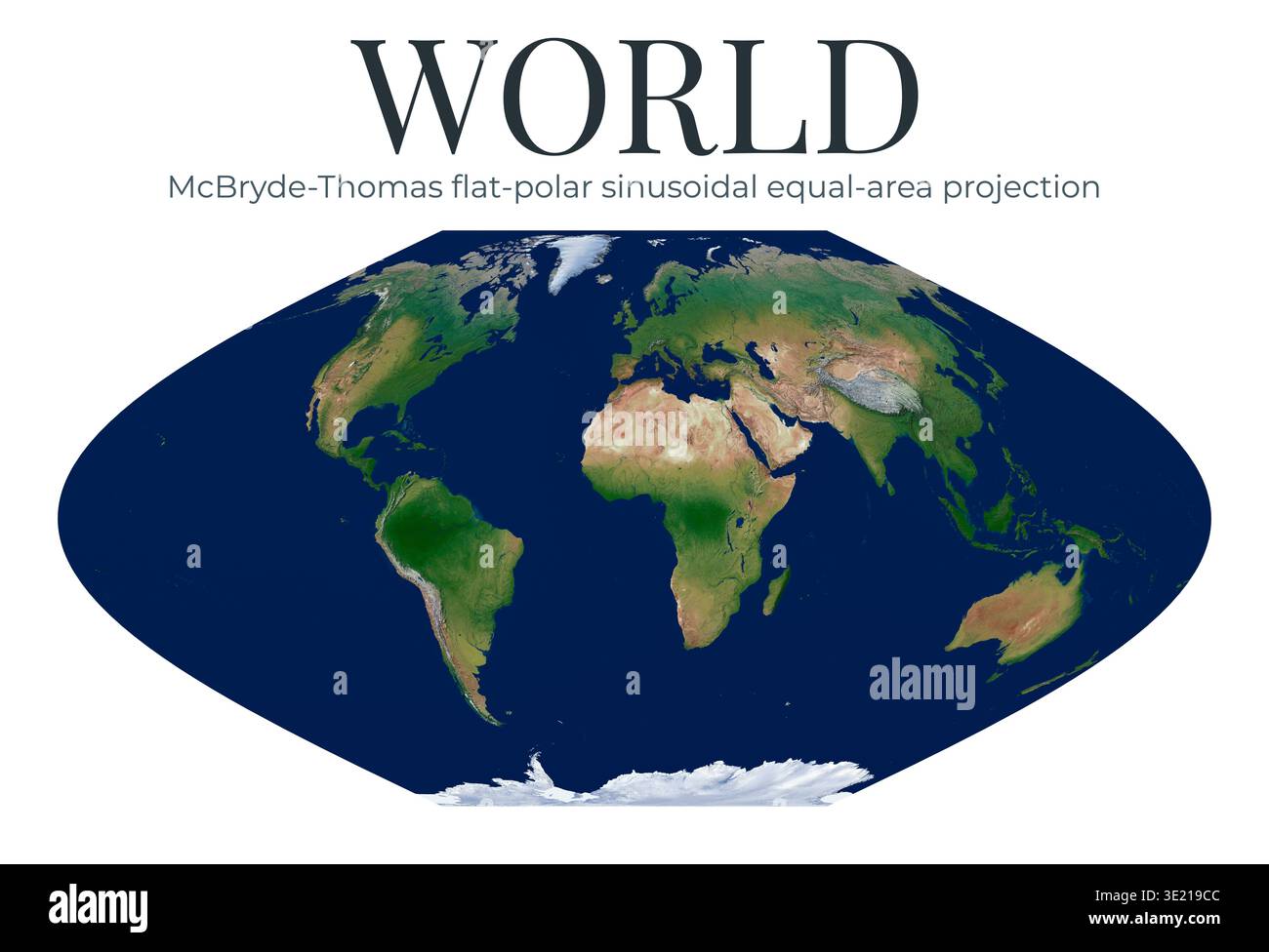 Physical Projection Flat polar sinusoidal equal area projection hi-res stock photography ...