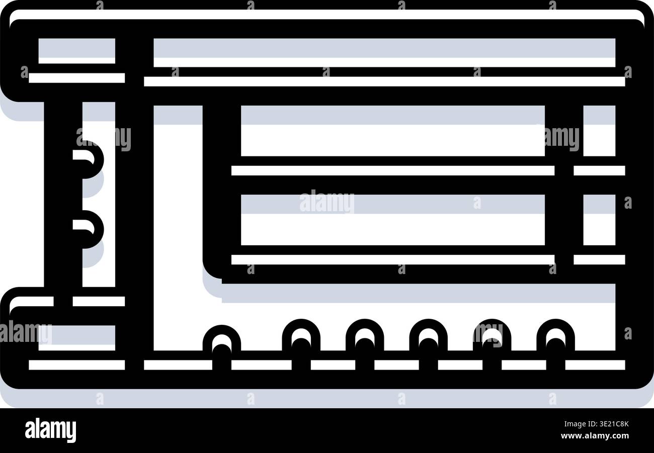Industrial shipping dock loading unloading line art Stock Vector Image ...