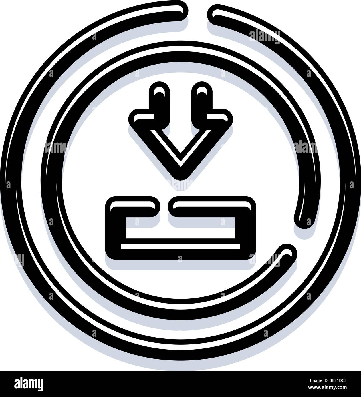 Download icon with circular progress bar outline Stock Vector Image ...