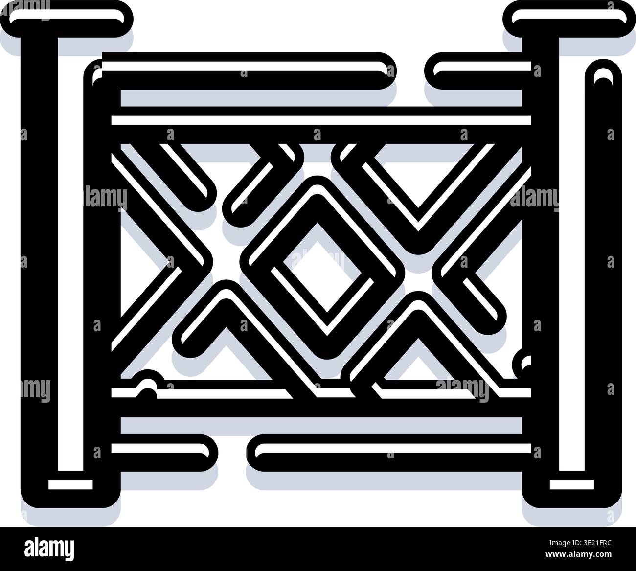 Decorative ornamental fence railing icon black white Stock Vector Image ...