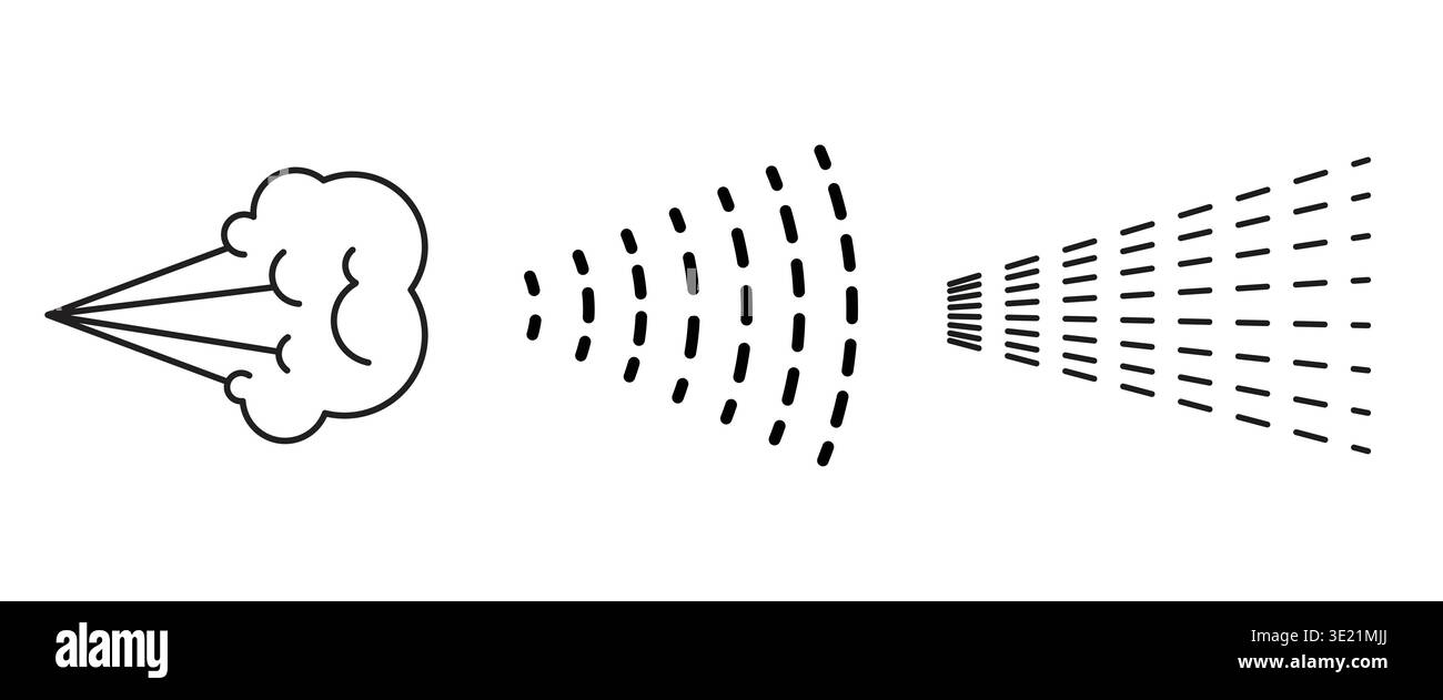 Spray icon set. Water drop hairspray Stock Vector