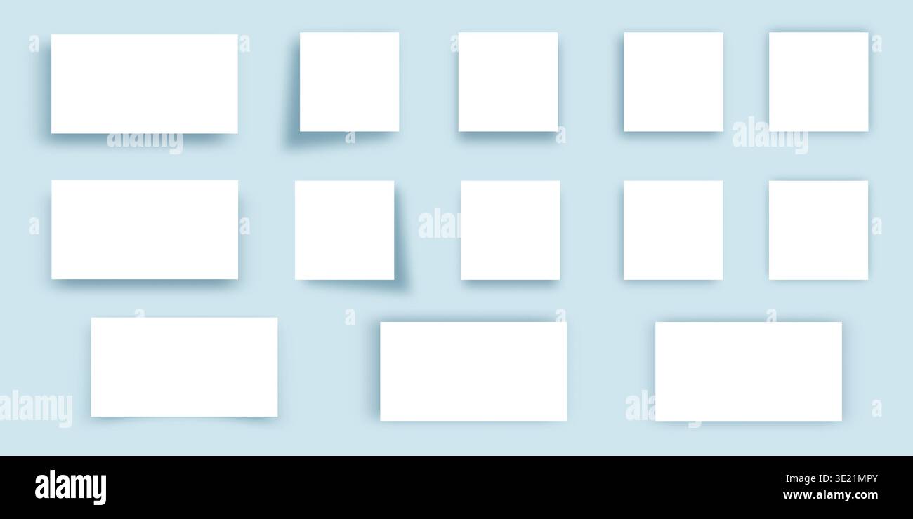Button shadows collection. Simple shapes with shadow overlay effect Stock Vector