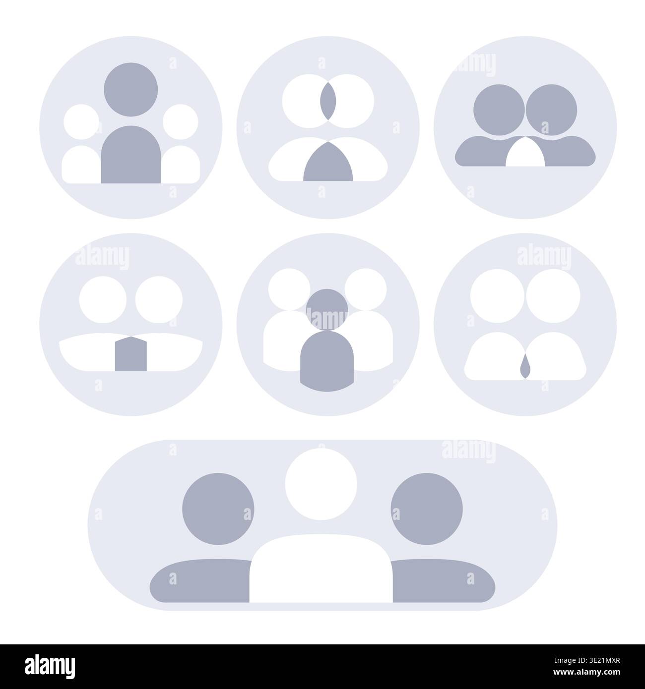 Business team and group vector sign collection. Trendy logo Stock Vector