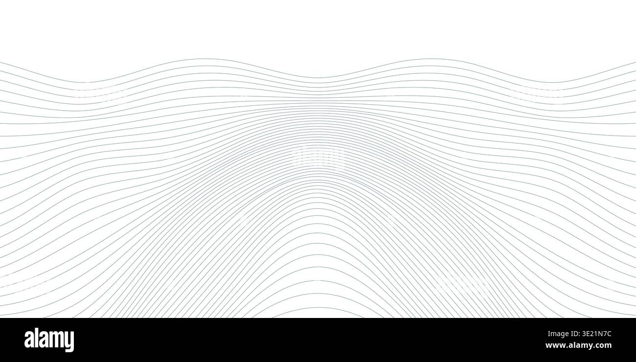 Abstract minimal background with thin wavy lines. Dynamic stripes pattern Stock Vector