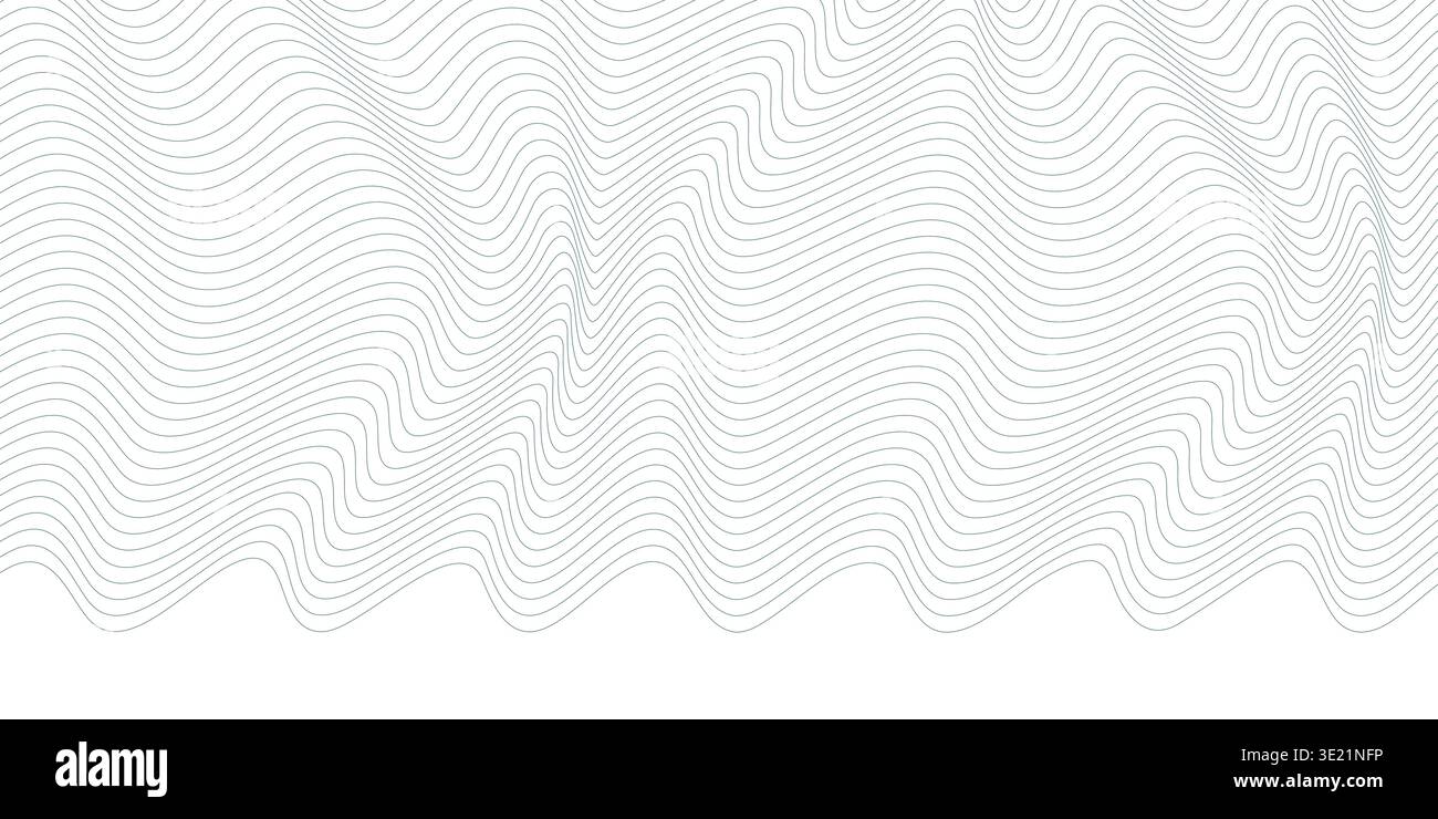 Abstract minimal background with thin wavy lines. Dynamic stripes pattern Stock Vector