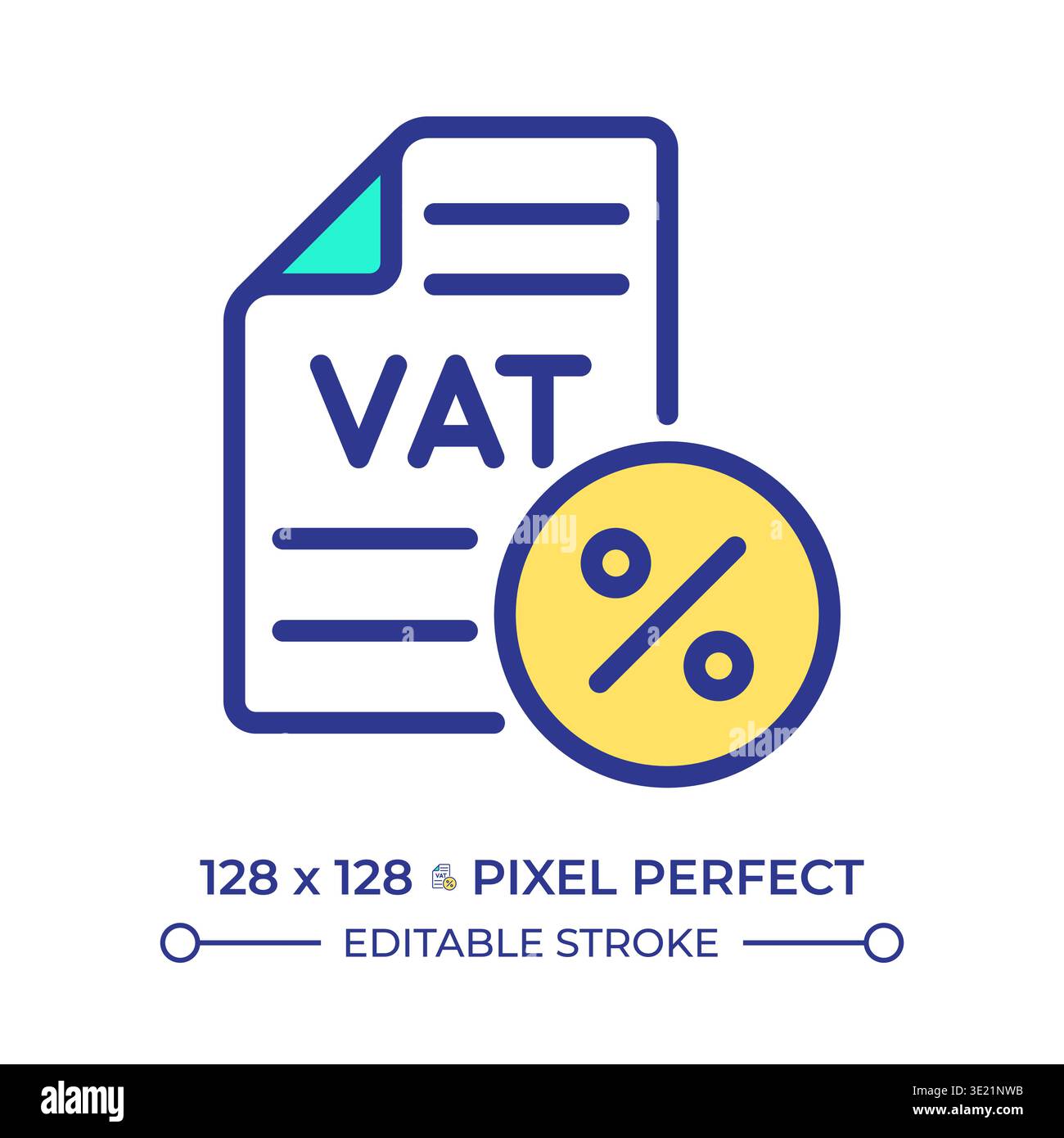 Vat pixel perfect line color icon Stock Vector