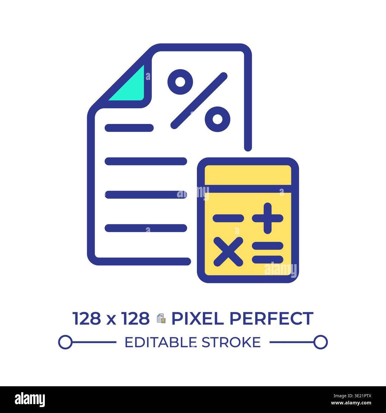 Accounting pixel perfect line color icon Stock Vector