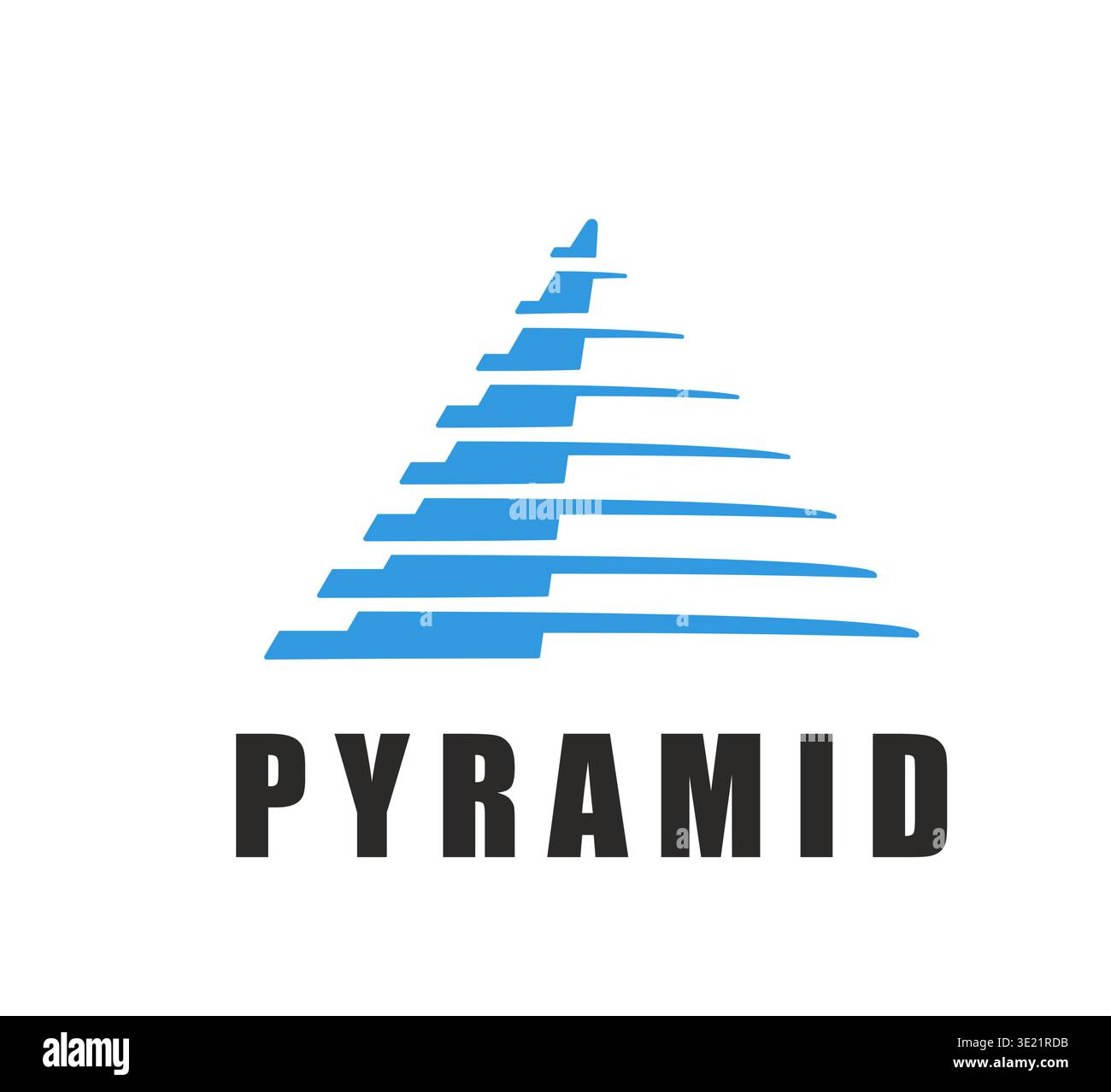 Triangle blue pyramid icon with sharp angles Stock Vector