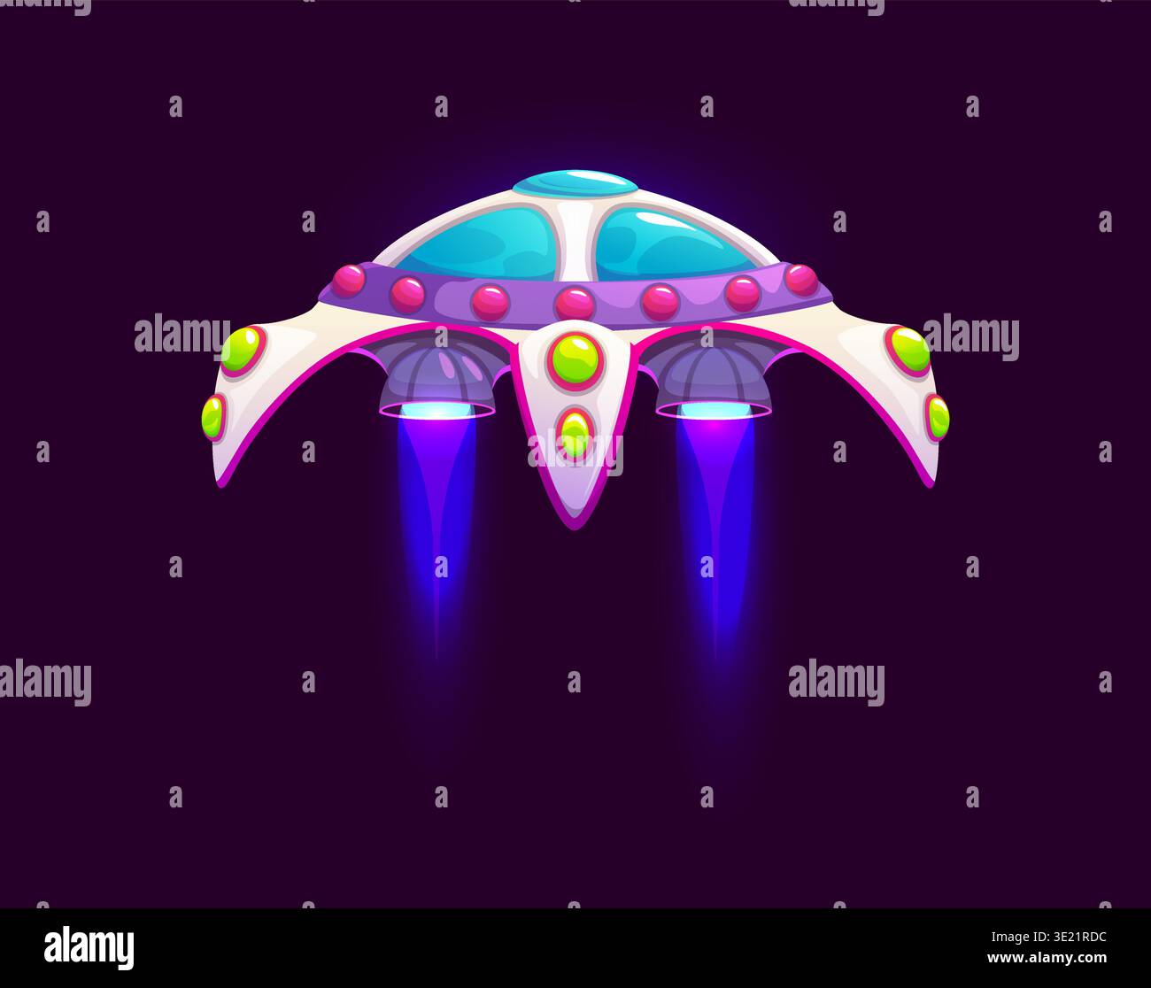 Cartoon unidentified flying objects game icon Stock Vector