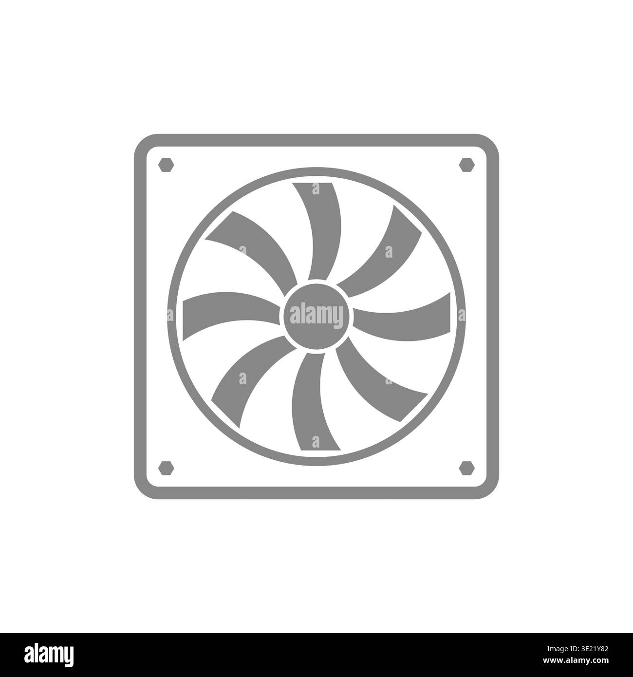 Computer fan Vector. Air cooling icon. Rotating blade symbol. Hardware ...