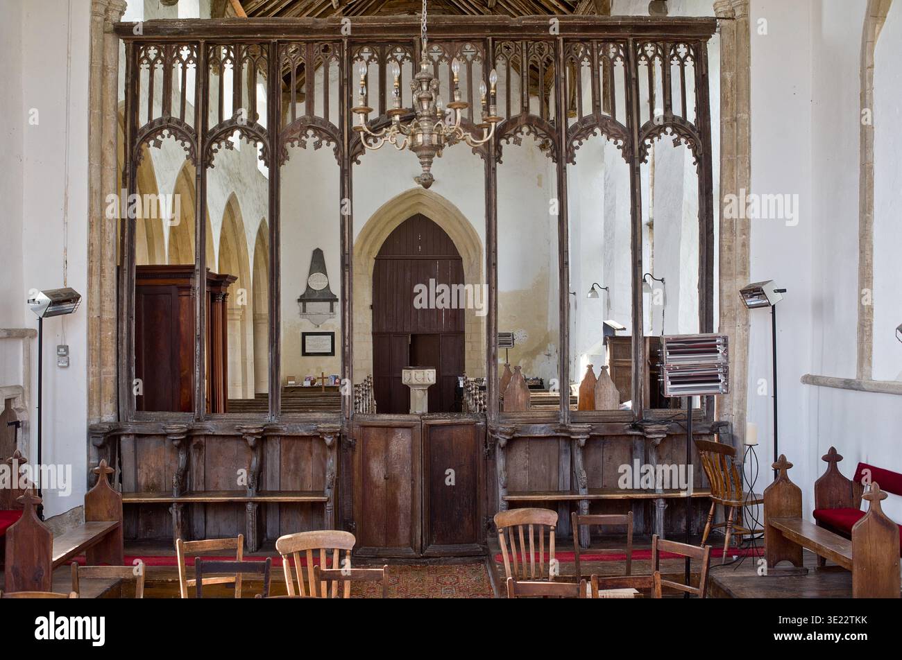 Latin Rood Screen The rood screen and detail at St George's Church, Gooderstone, Norfolk ...