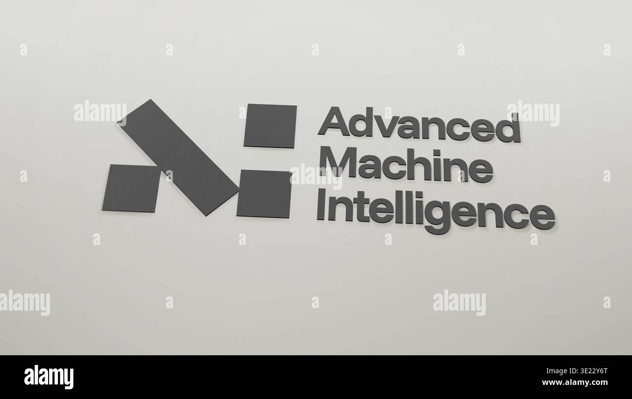 AMI Labs, Advanced Machine Intelligence logo on a white wall Stock ...
