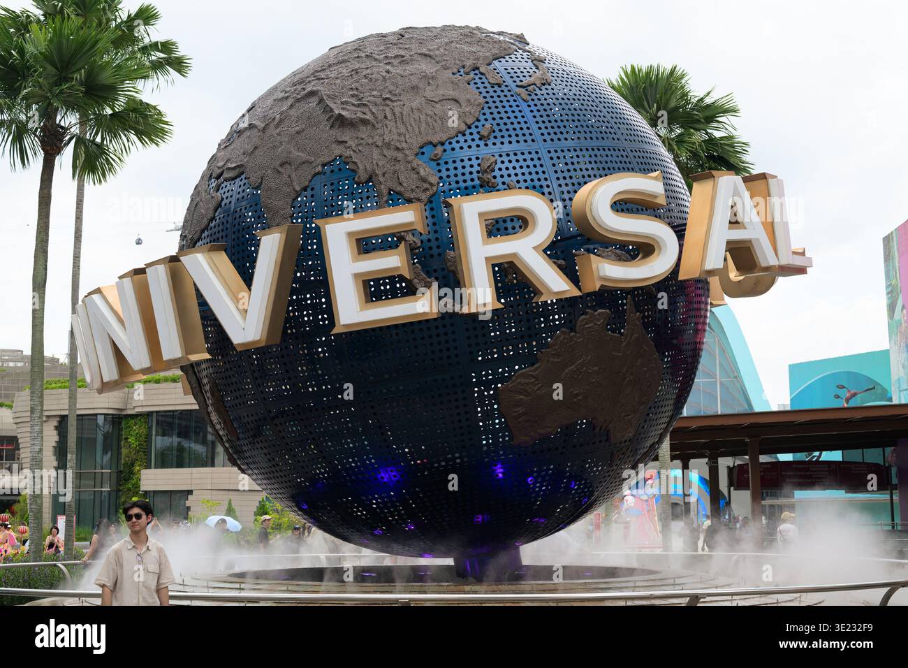 Universal Studio Rws Sentosa Singapore - March 7, 2026: Front of Universal Studios globe at Resorts ...