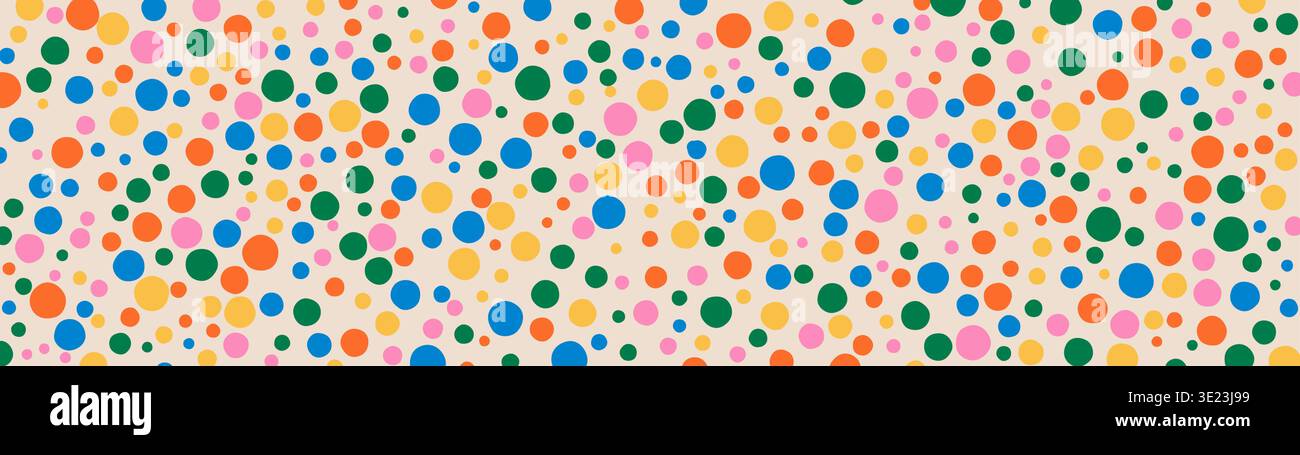 Colorful polka dot vector pattern. Abstract confetti background Stock Vector