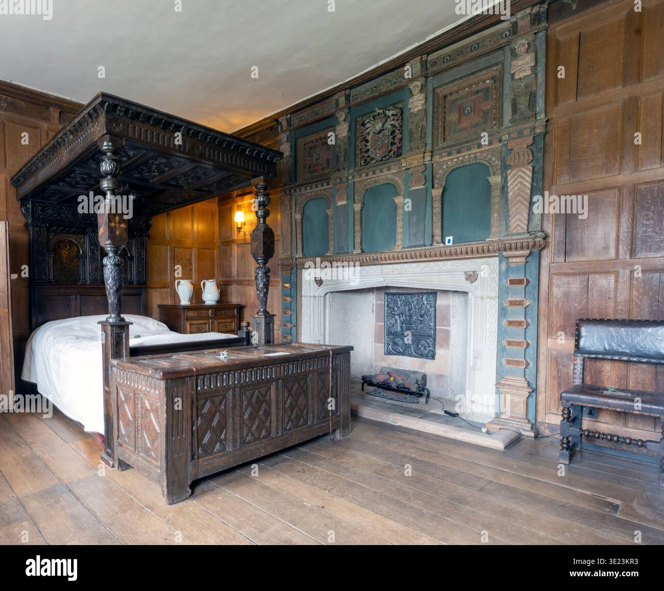 Interior view at Baddesley Clinton, a historic moated manor house ...