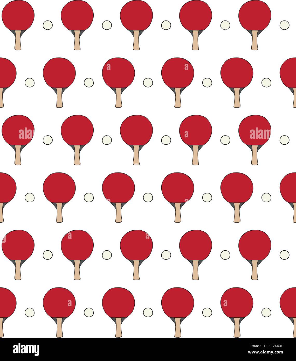 Vector seamless pattern of hand drawn ping pong Stock Vector