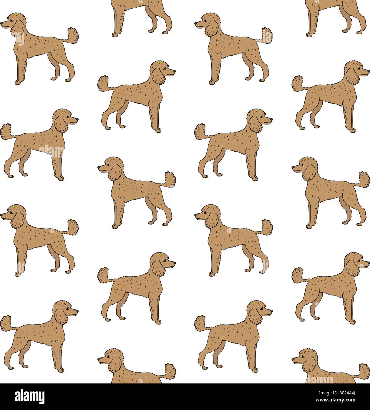 Vector hand drawn sketch doodle colored poodle dog Stock Vector