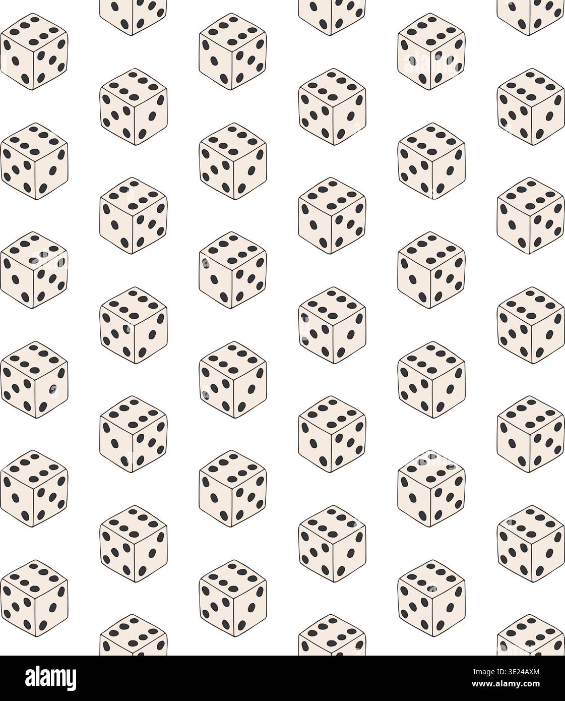Vector seamless pattern of hand drawn dice Stock Vector
