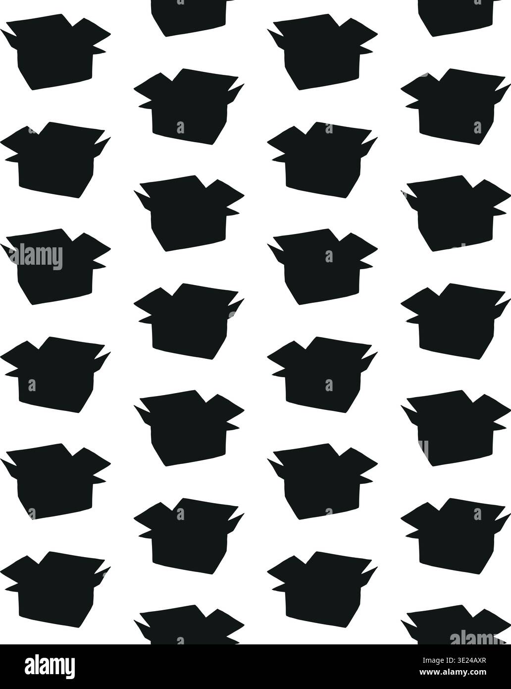Vector seamless pattern of hand drawn box Stock Vector