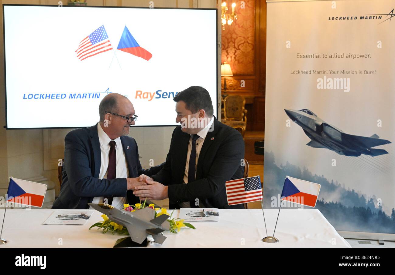 Lockheed Martin's Matt Canady (left) and Ray Service CEO Jakub Gabriel ...