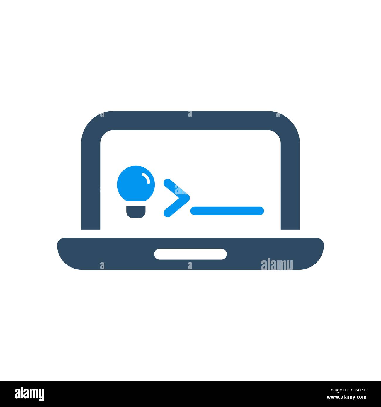 A laptop with a command line and cursor represents prompt input and ...