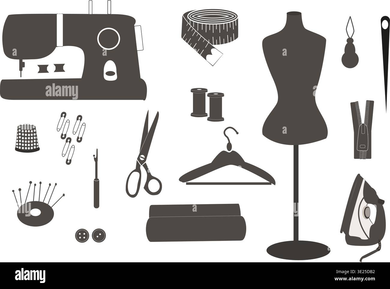 Sewing tools and tailoring set Stock Vector Image & Art - Alamy
