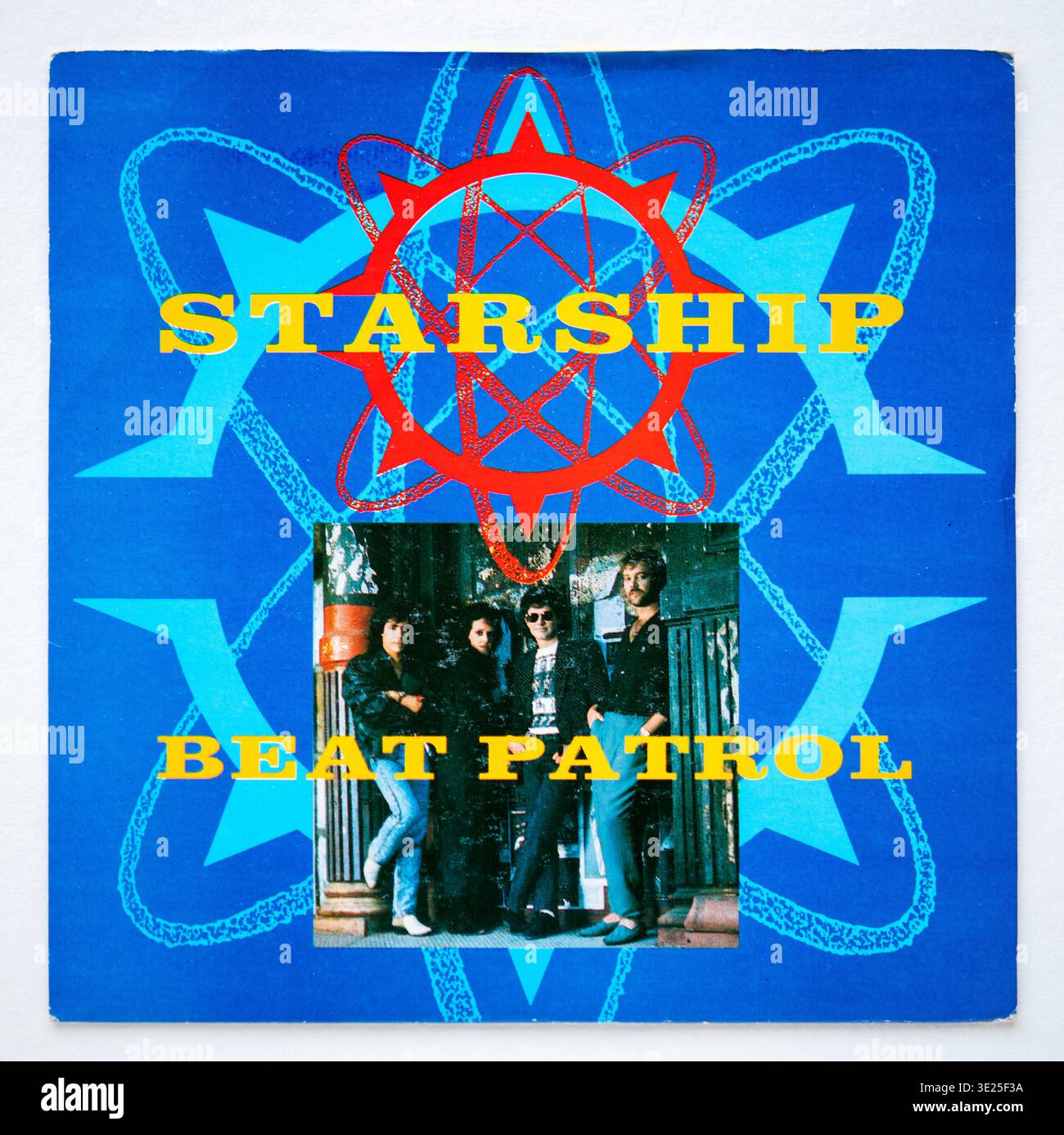 Picture cover of the seven inch vinyl version of Beat Patrol by Starship, which was released in 1987 Stock Photo
