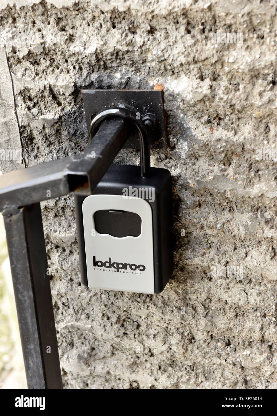 Lockproo padlock for self check-in short-term rentals Stock Photo