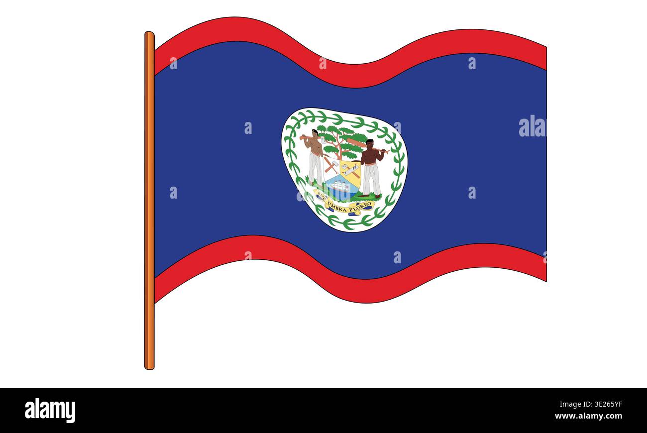 Flag of Belize. National symbol in official colors. Template icon ...