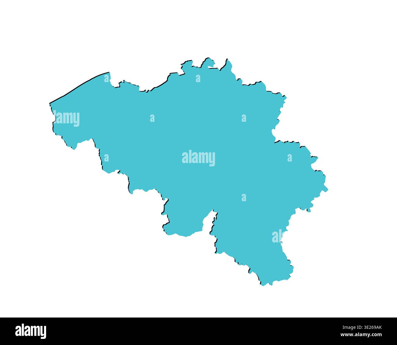 Map of Belgium, sign silhouette. World Map Globe. Vector Illustration isolated on transparent background. Europe continent Stock Vector