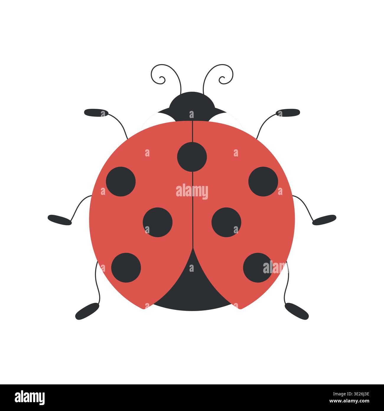 Ladybug. A simple vector illustration in a flat style. White background Stock Vector