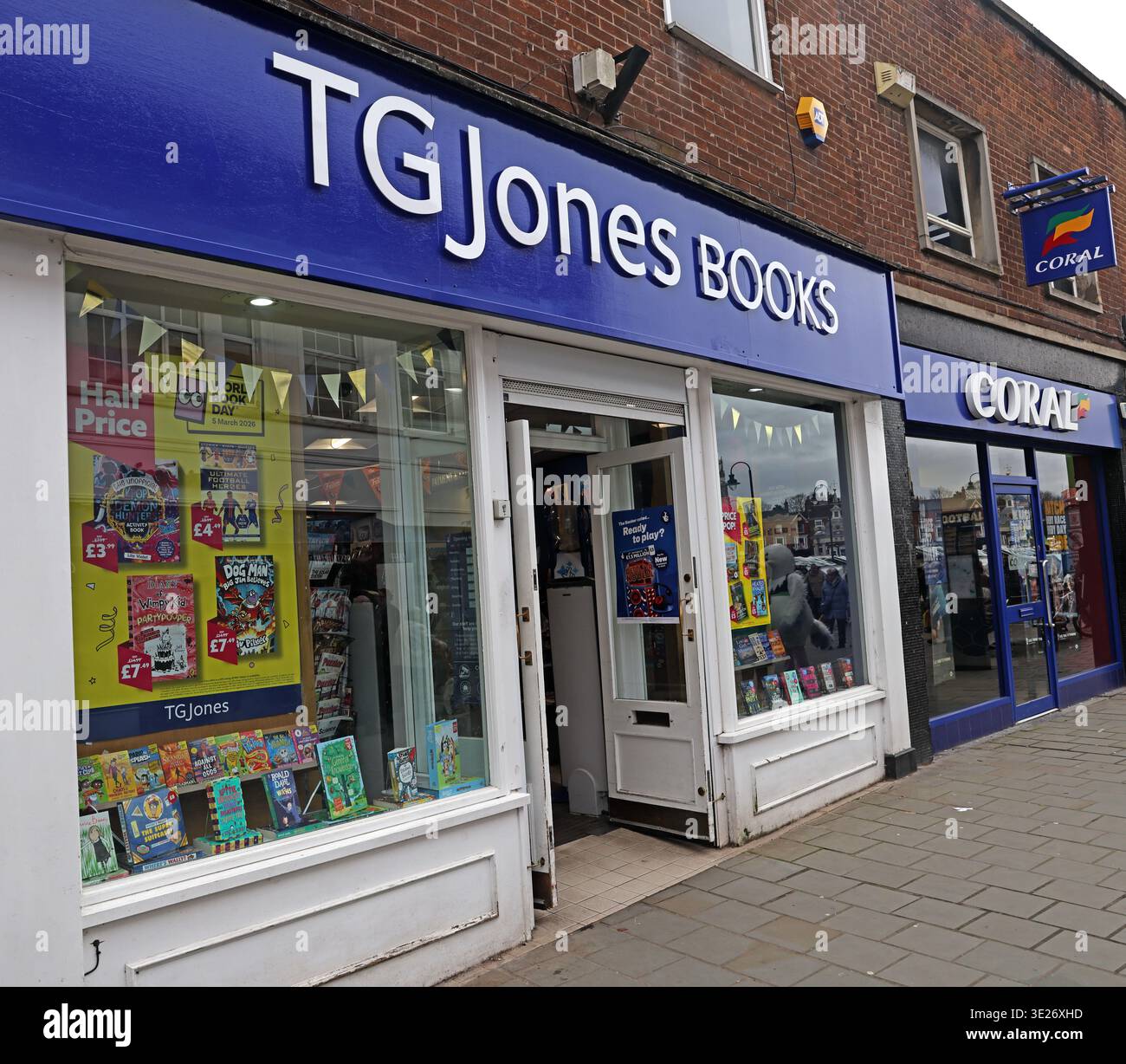 TGJones Books branch on Toll Gavel in Beverley, East Riding of Yorkshire, England, showing the former WHSmith high street rebrand. Stock Photo