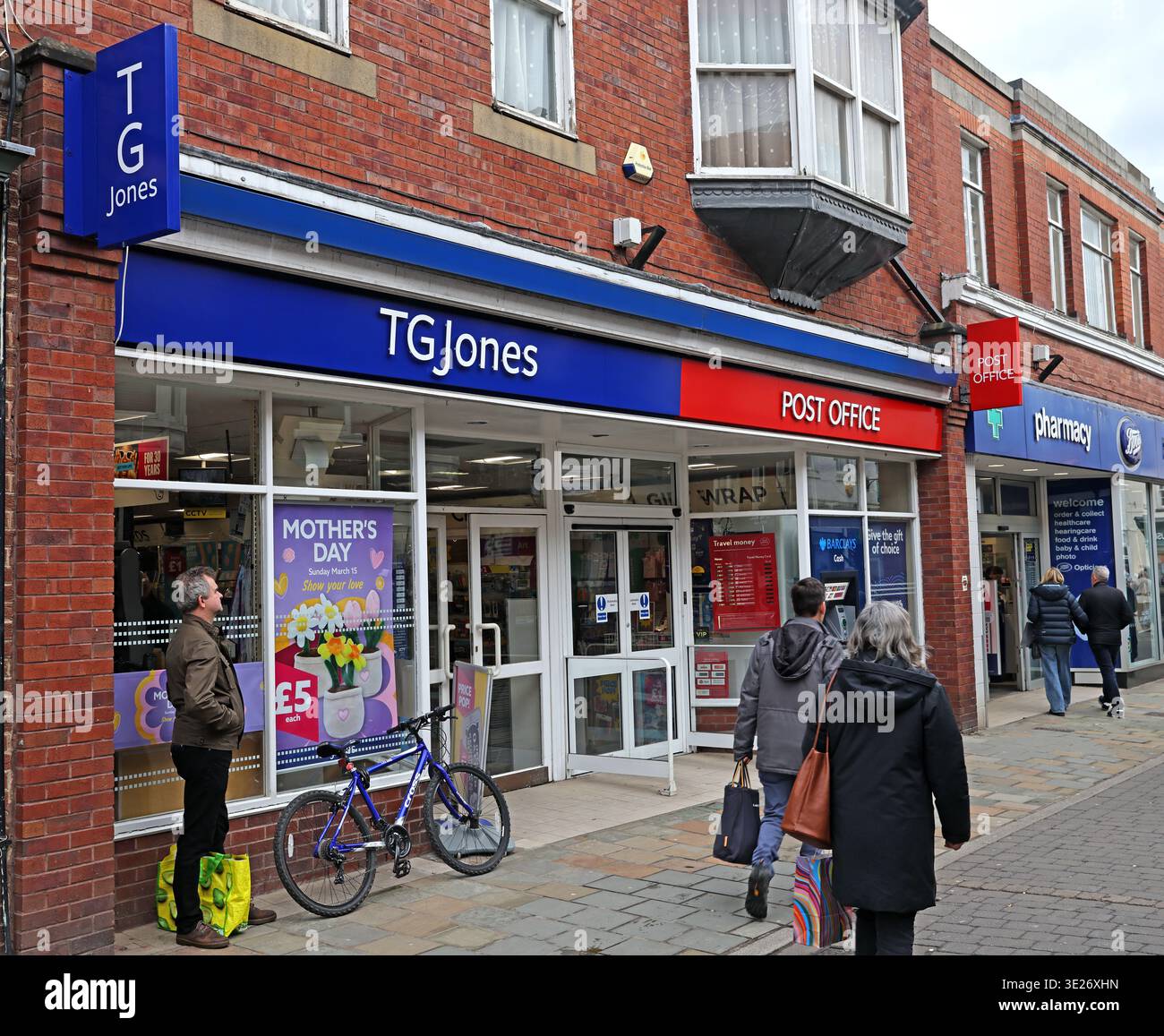 TGJones Post Office branch on Toll Gavel, Beverley, East Riding of Yorkshire, England, showing the ex-WHSmith high street rebrand. Stock Photo