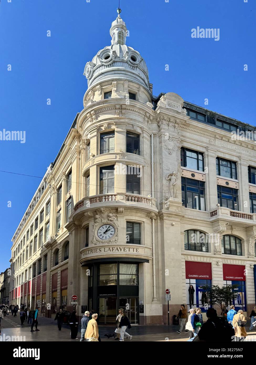 Galeries Lafayette building exterioron Rue Sainte-Catherine; Bordeaux, France; Previously Dames de France Stock Photo