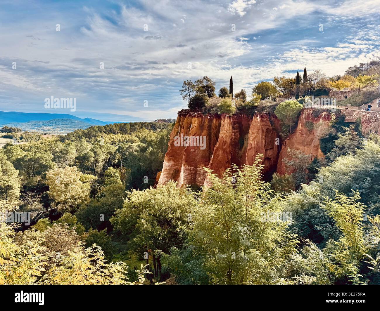 Ochre cliffs in Roussillon,  France - Smartphone Captured Stock Image