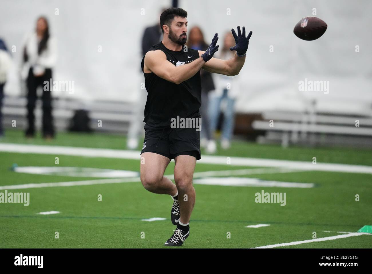 Penn State linebacker Dominic Deluca participates in Penn State's football pro day in State ...