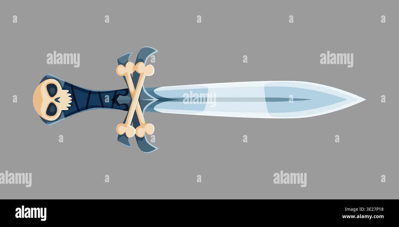 Pirate sword, cold steel arm weapon and corsair cutlass blade, cartoon ...