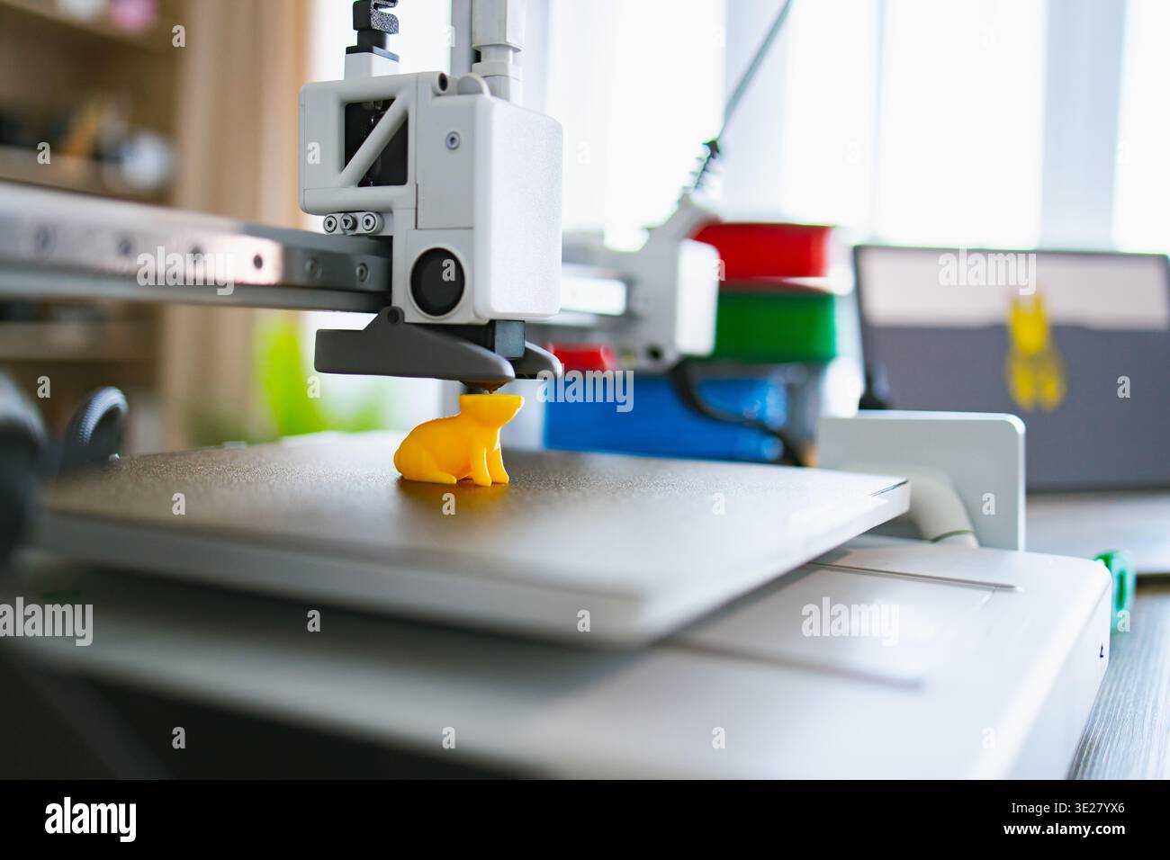 3D Printer Creating Small Object Stock Photo