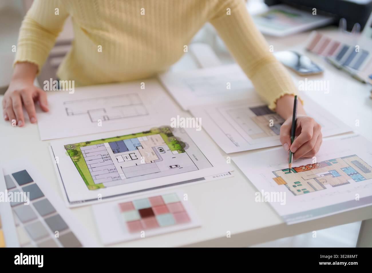 Professional asian hands drafting hi-res stock photography and images ...
