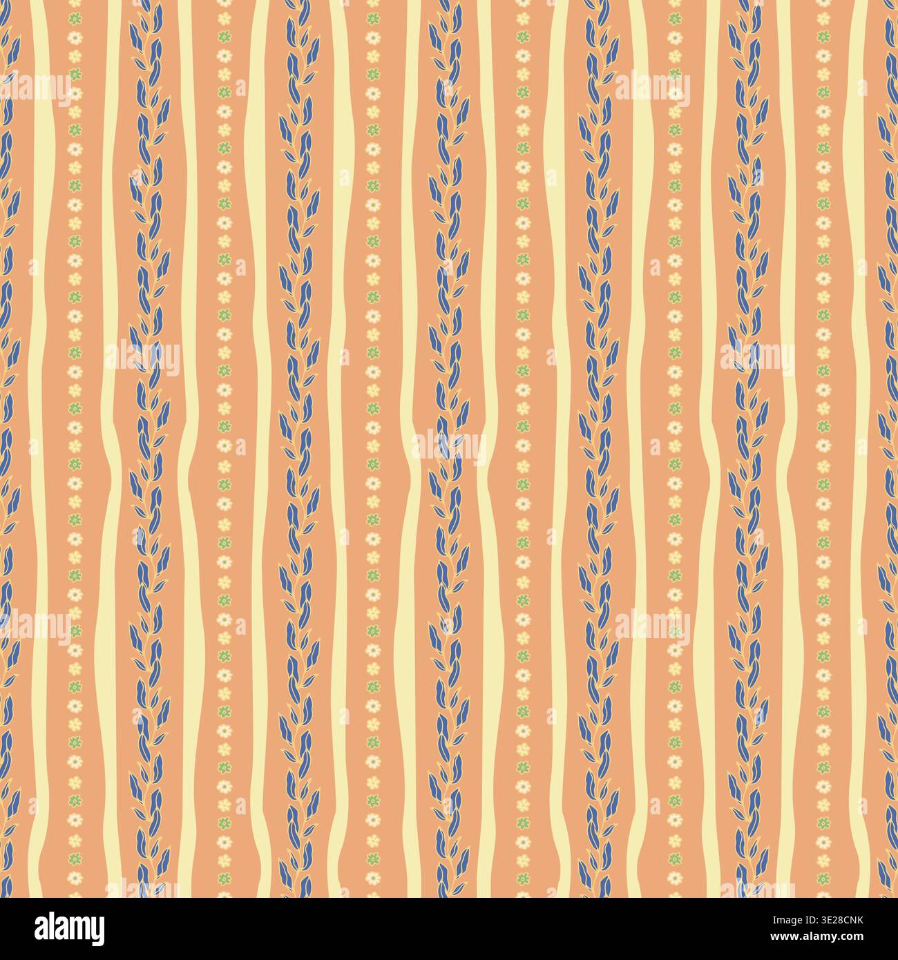 Abstract Ditsy Stripe Peach Textile Pattern Stock Vector