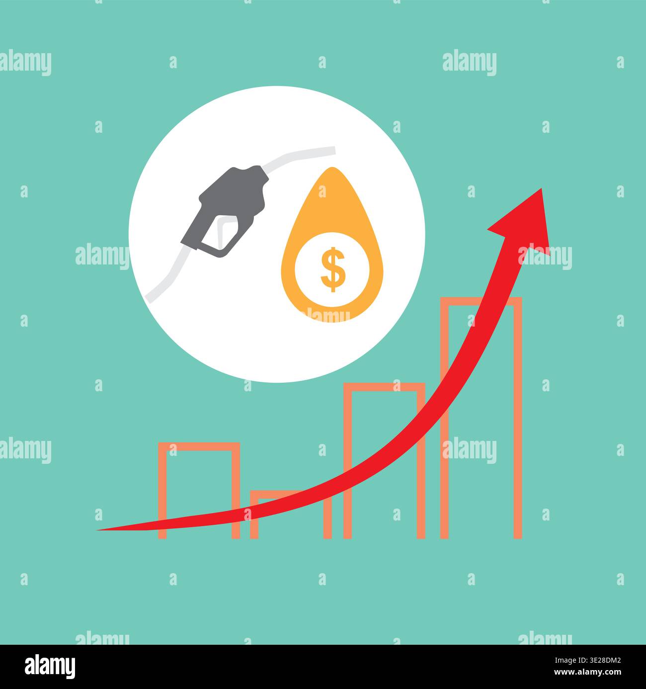 Gasoline Price Icon on Green Background. Fuel Cost and Crude Oil Symbol ...