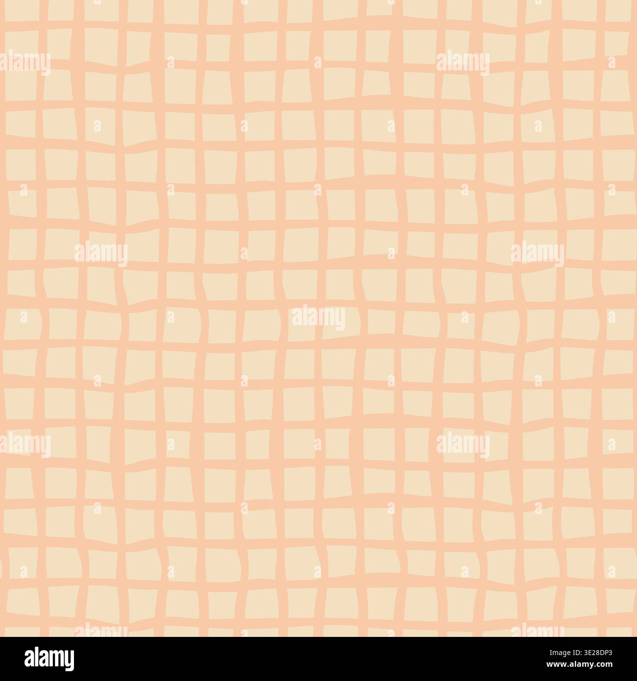 Abstract Wavy Peach Grid Textile Pattern Stock Vector