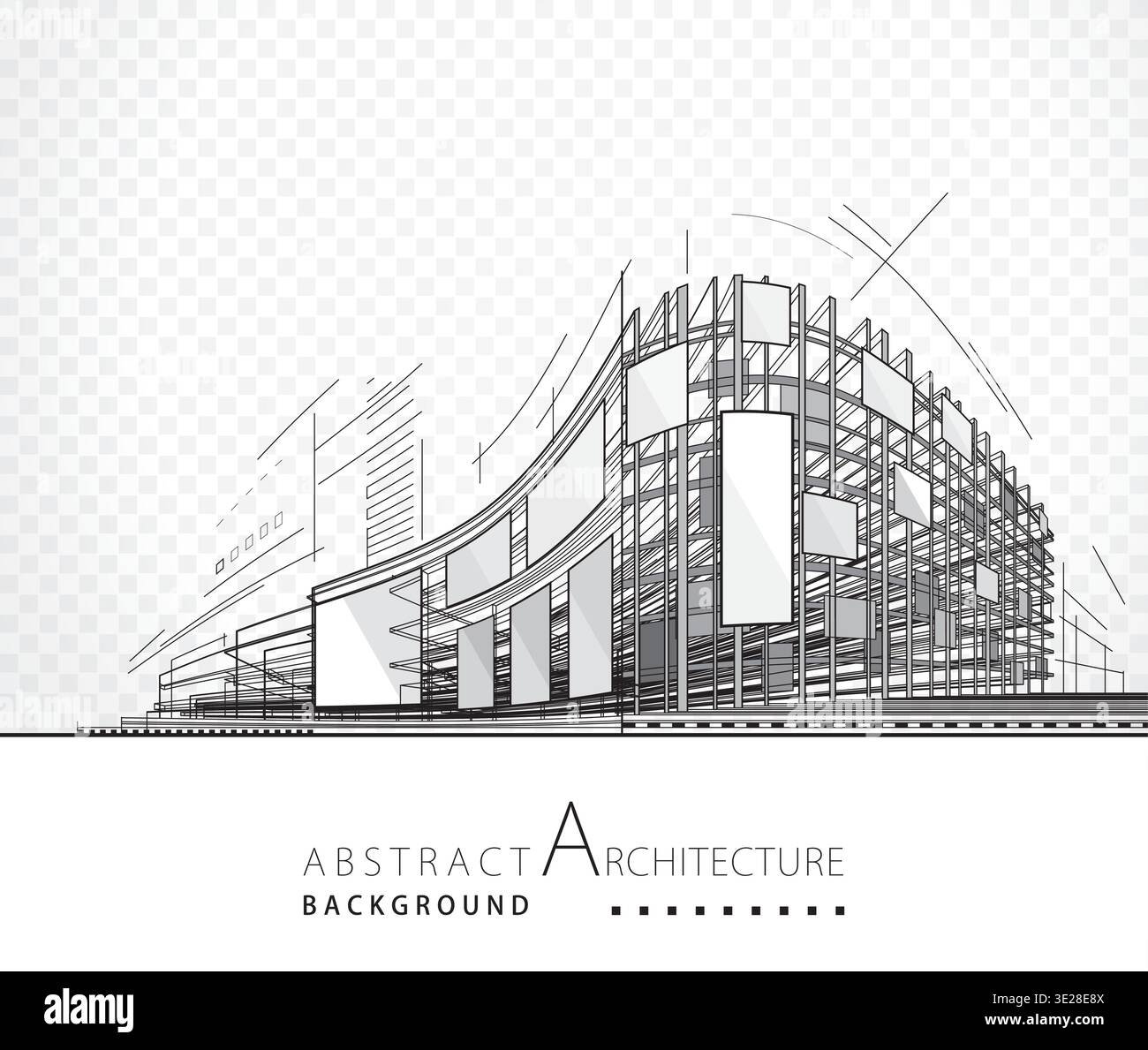 Modern architecture vector vectors Black and White Stock Photos ...