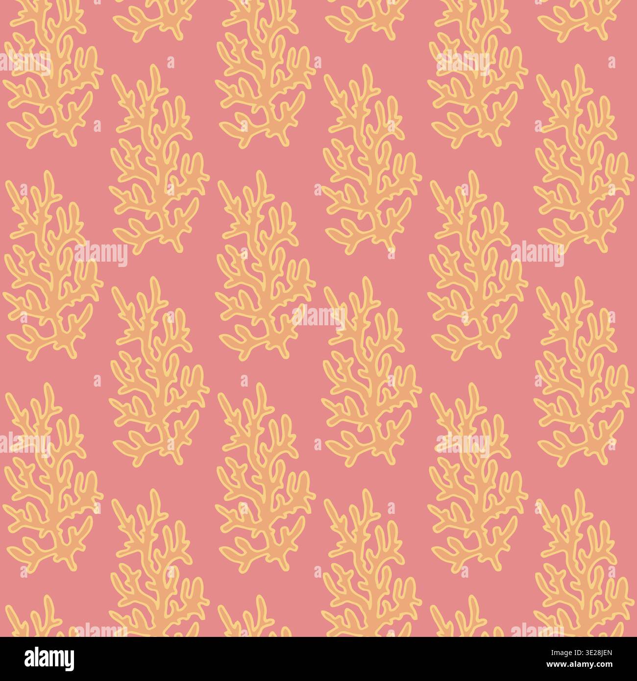 Abstract Peach Coral Pink Sea Pattern Stock Vector