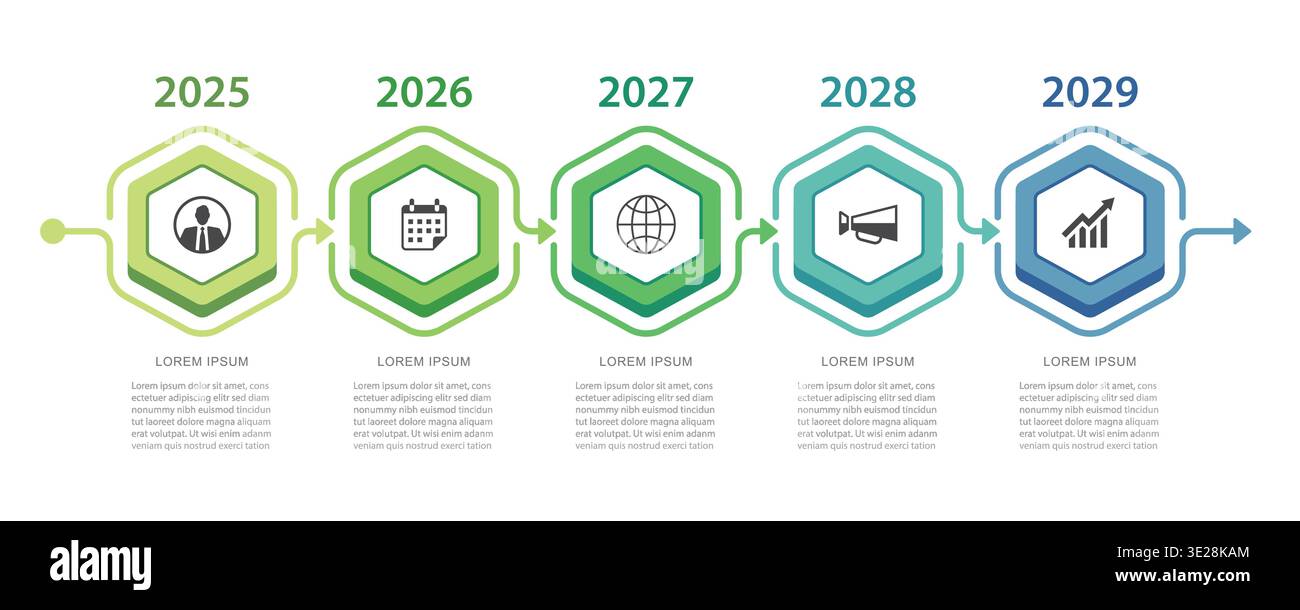 Business roadmap infographic timeline with 5 steps. Stock Vector