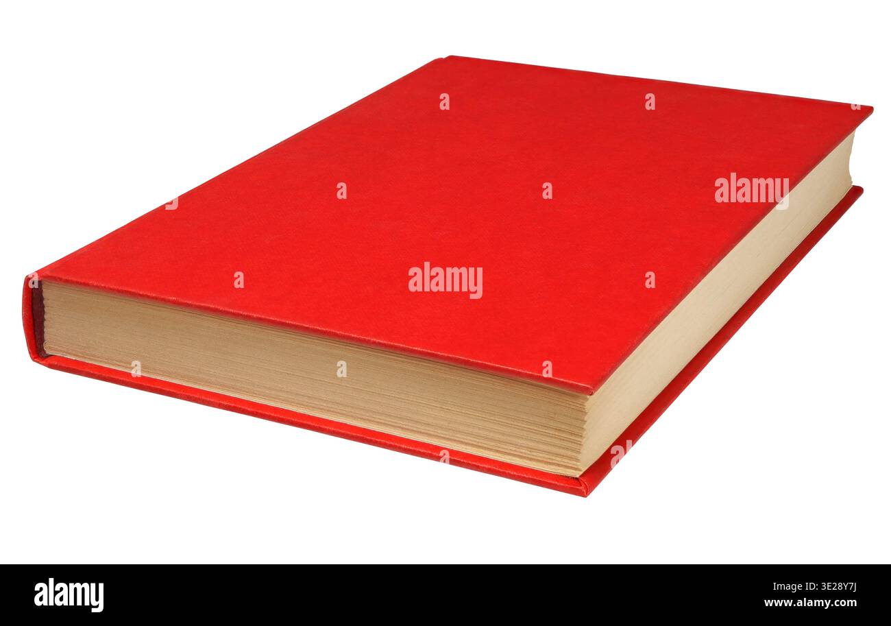 Book with red cover isolated on white background Stock Photo