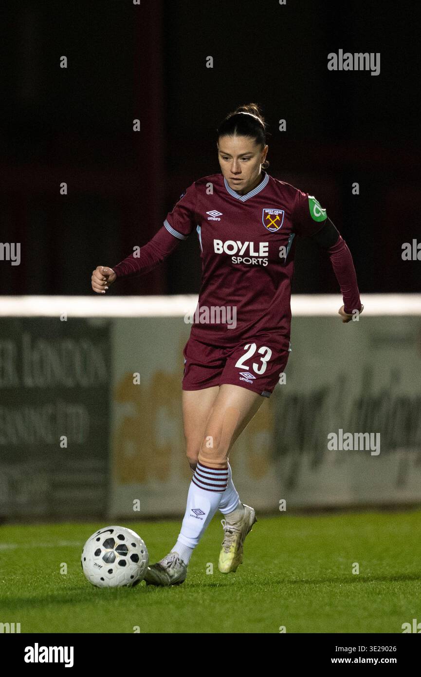 London, England. 18th Mar 2026. West Ham United's Ffion Morgan during ...