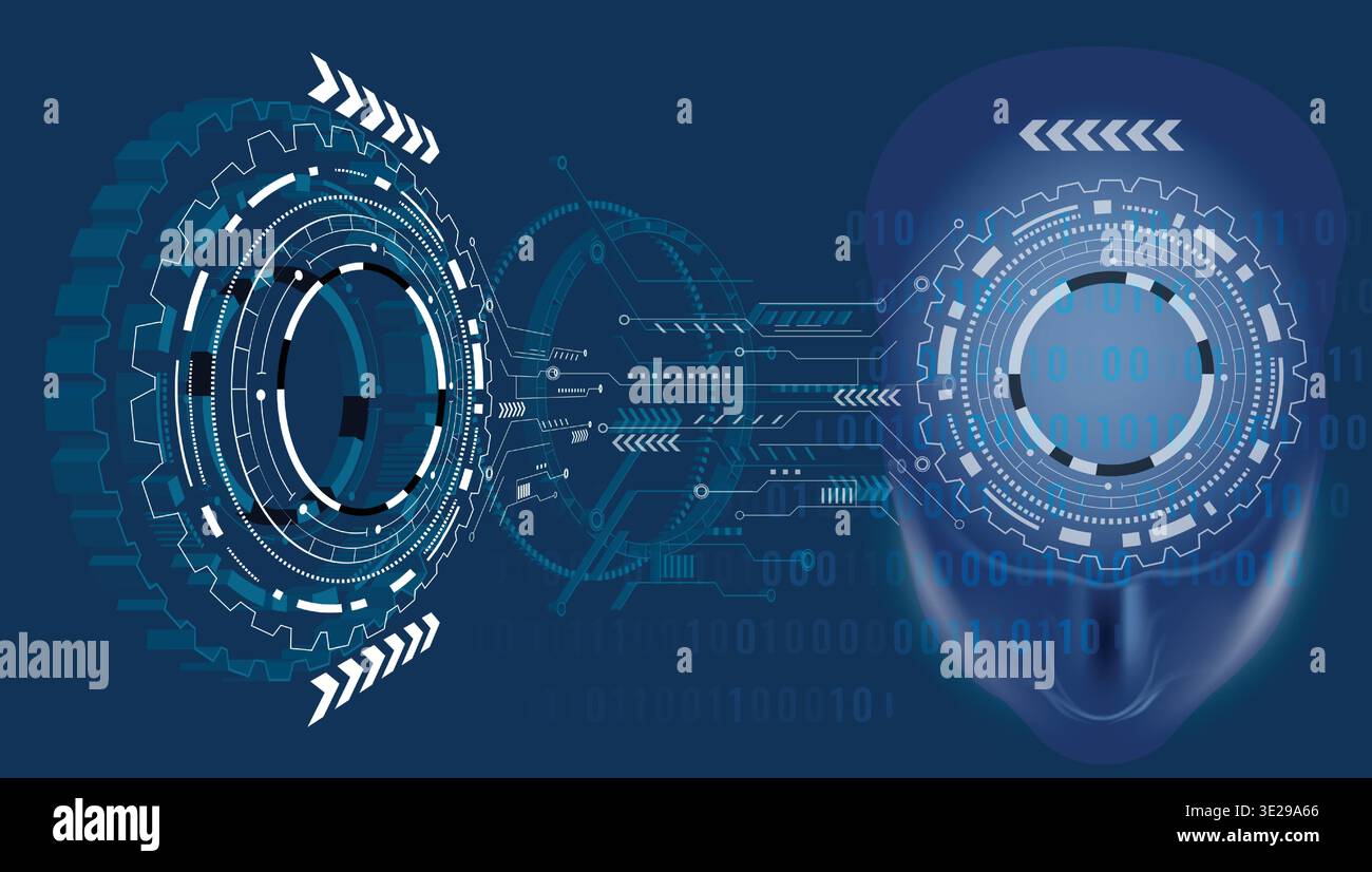 Technology machinery artificial intelligence,vector design image background Stock Vector